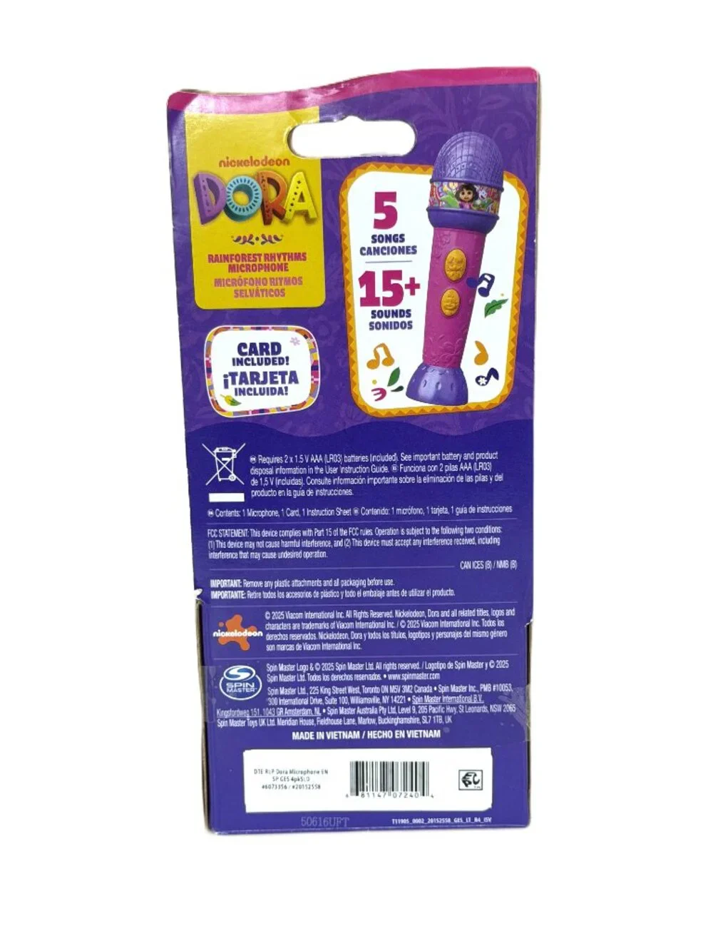 Nickelodeon Dora Rainforest Rhythms Microphone 5 Songs 15+ Sounds New